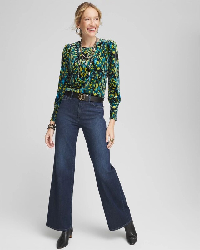 Ikat Velvet Long Sleeve Tee - image 2